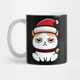 Funny Annoyed Christmas Cat Mug